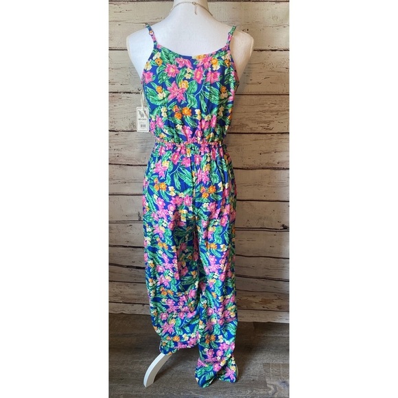 NWT GO COCO Small Hawaii Floral Vneck Jumpsuit - Picture 6 of 13